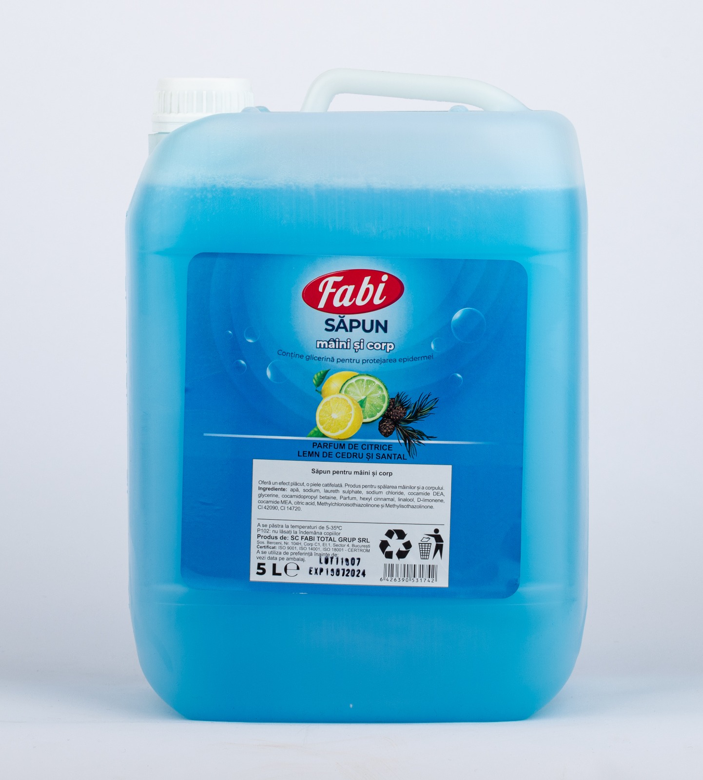 Sapun lichid albastru parfumat  Fabi  canistra 5L